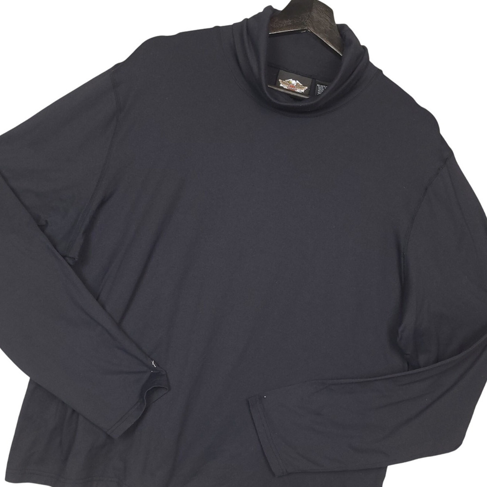 Vintage Harley Davidson Women's Long Sleeve Turtleneck Size 2W Bikercore Black